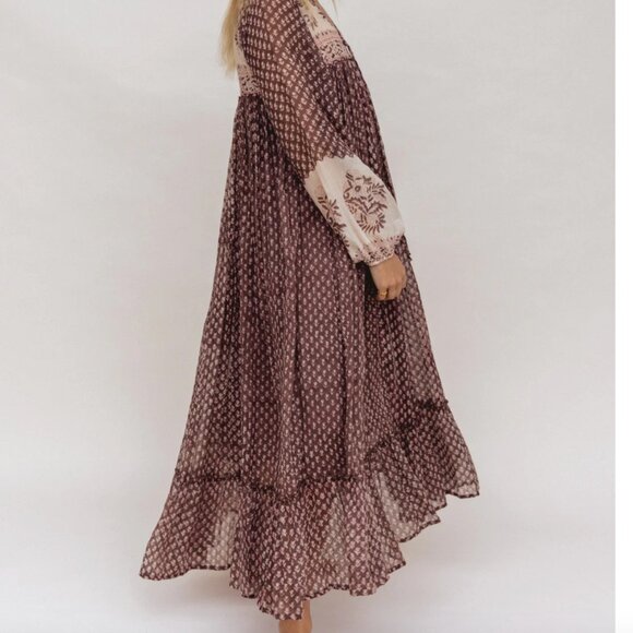 Daughters of India Rooh Maxi Dress Brown Boho Sz XS - Picture 13 of 13